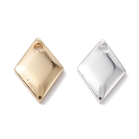 Brass Charms, Long-Lasting Plated, Rhombus
