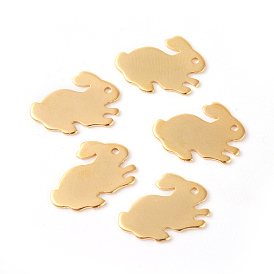 201 Stainless Steel Bunny Pendants, Rabbit, Stamping Blank Tag