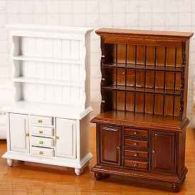 Wooden Miniature Cabinet Display Decorations, Mini Closet Dollhouse Accessories for Dollhouse Decor
