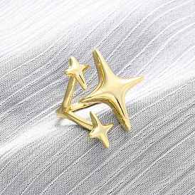 Латунные регулируемые манжеты для женщин, звезда
