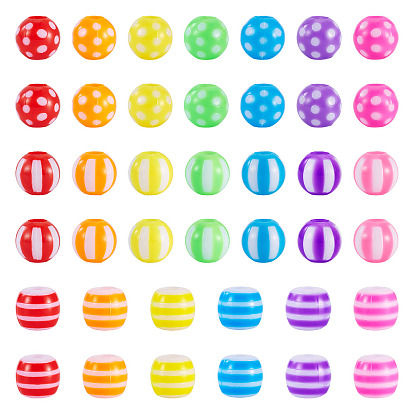 204 шт 3 стили непрозрачные акриловые бусины, круглые