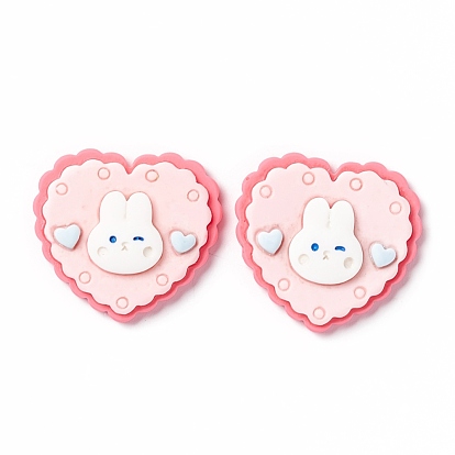 Opaque Resin Cabochons, Flat Round & Heart