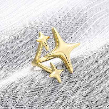 Латунные регулируемые манжеты для женщин, звезда