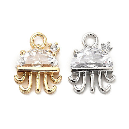 Brass Glass Charms, Jellyfish