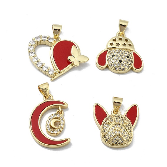 Латунные микропаве прозрачные подвески с фианитом, без кадмия и без свинца, с синтетическими бирюзовый, реальный 18 k позолоченный