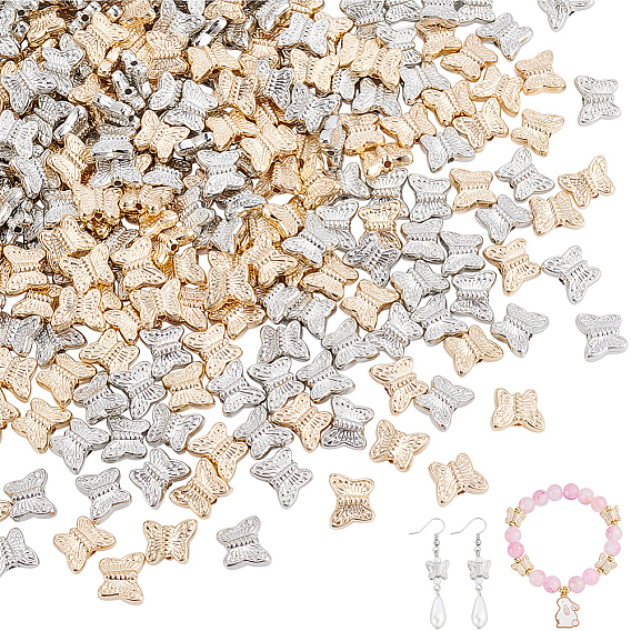 420Pcs 2 Colors CCB Plastic Beads, Butterfly, for DIY Jewelry Making