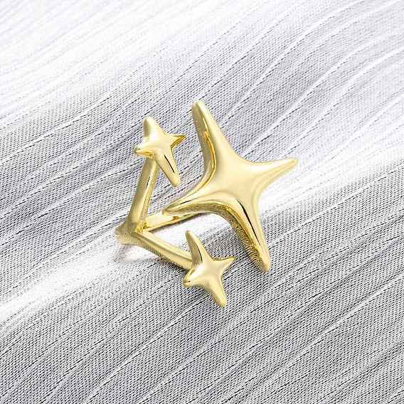 Латунные регулируемые манжеты для женщин, звезда