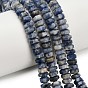 Натуральное синее пятно нитки из бисера яшмы, граненые, шестиугольник