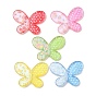 Printed Transparent Acrylic Beads, Butterfly with Flower & Dot