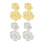 304 Stainless Steel Earring Findings, Flower, Ion Plating(IP)