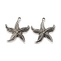 Подвески из морских звезд и морских сплавов в тибетском стиле, без кадмия, без никеля и без свинца, 26x23x3 мм, Отверстие : 1.5 мм , около 483 шт / 1000 г