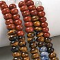 Natural Red Jasper & Tiger Eye & Blue Spot Jasper & Dalmatian Jasper & Topaz Jade & Tianshan Cui Quartzite Beads Strands, Smooth Rondelle