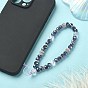 Rondelle Glass & Polymer Clay Rhinestone Beads Phone Hand Strap Chains, Mobile Accessories Decoration