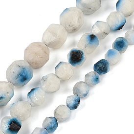 Нити бусин из натурального голубого ледяного гляциерита, звезды вырезать круглые бусы, граненые