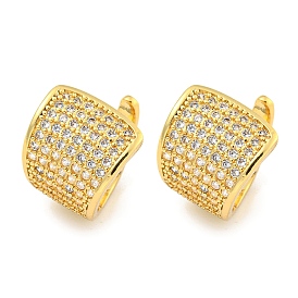 Brass Micro Pave Clear Cubic Zirconia Cuff Earrings