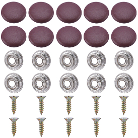 20Ensemble de fixations de boucle en cuir pour toit de voiture, avec les accessoires en fer, plat rond