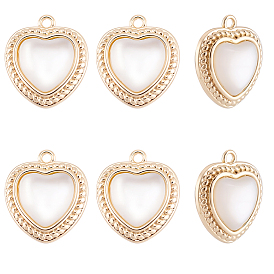 8шт. подвески в форме сердца из натуральной ракушки, с латунной фурнитурой , реальный 18 k позолоченный, без никеля 