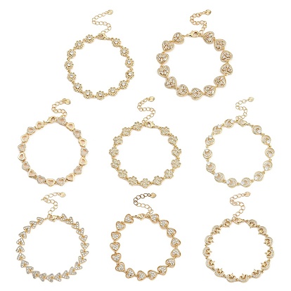 Браслеты из латуни с микропаве и фианитами для женщин, долговечный, реальный 18 k позолоченный