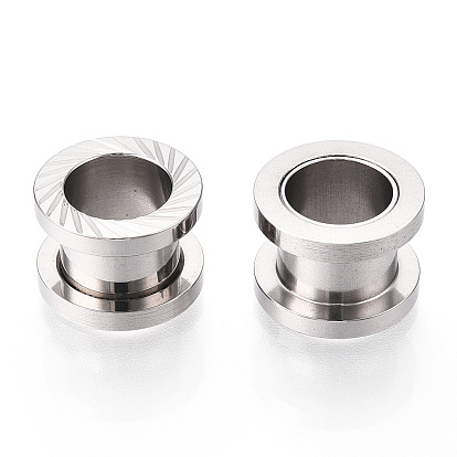 316 Surgical Stainless Steel Grooved Beads, Column