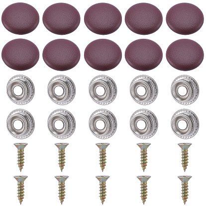 20Ensemble de fixations de boucle en cuir pour toit de voiture, avec les accessoires en fer, plat rond