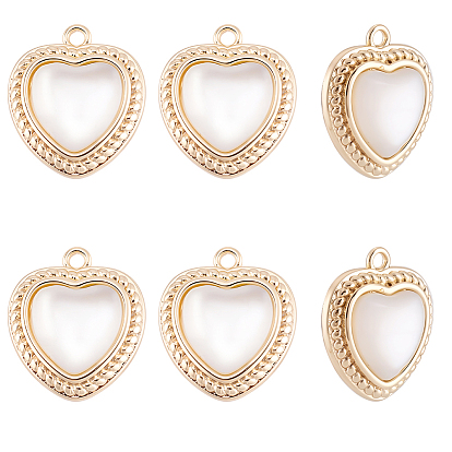 8шт. подвески в форме сердца из натуральной ракушки, с латунной фурнитурой , реальный 18 k позолоченный, без никеля 