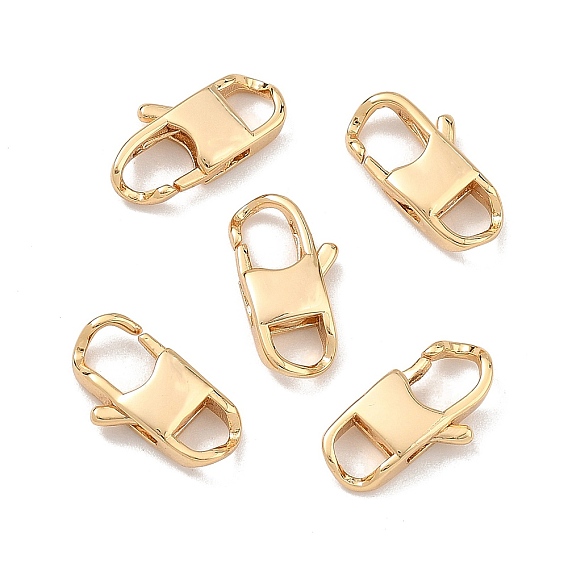 SHEGRACE Brass Lobster Claw Clasps, Lead Free & Cadmium Free & Nickel Free