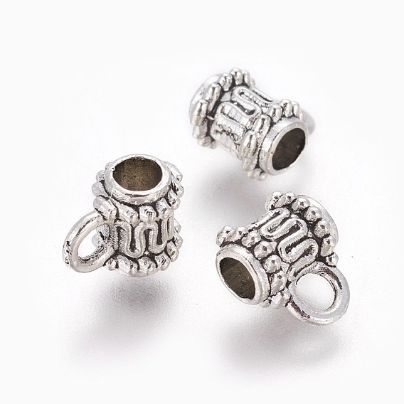 Tibetan Style Alloy Tube Bails, Loop Bails