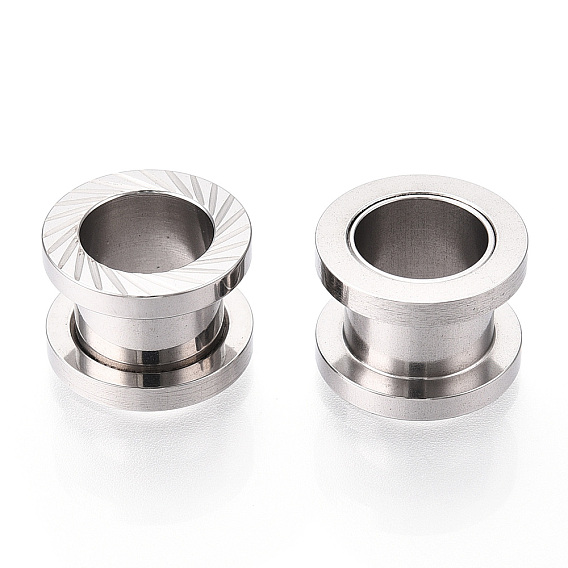 316 Surgical Stainless Steel Grooved Beads, Column