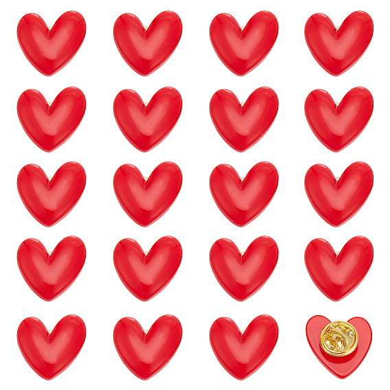 20 шт. значок в виде сердца из смолы для рюкзака