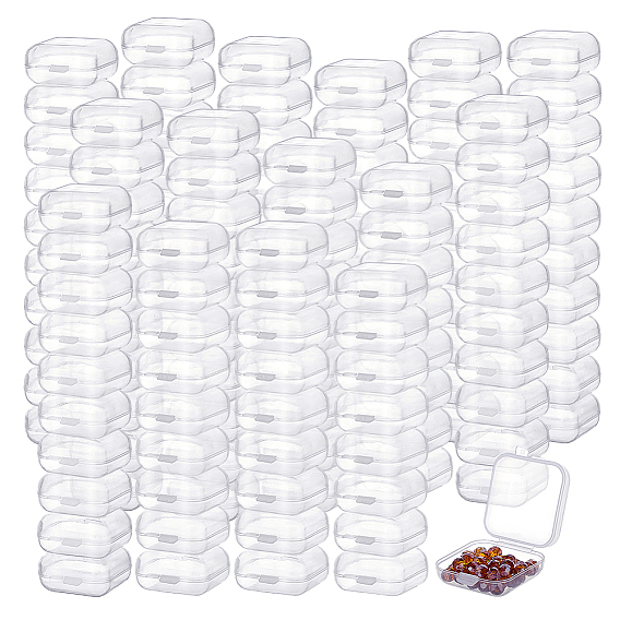 400 mini boîtes d'emballage en plastique PP pour boucles d'oreilles puces, carrée