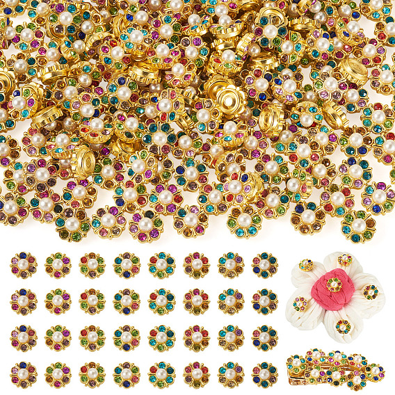 200шт. АБС-пластиковые кабошоны, с rhinetsone, цветок