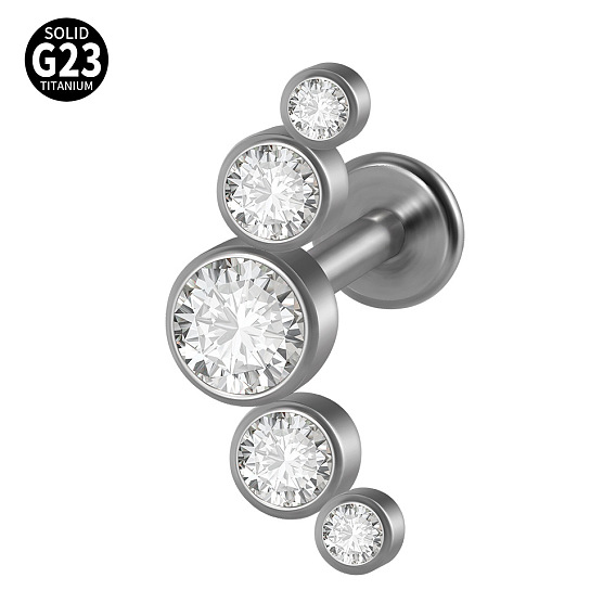 G23 титановые безрезьбовые лабреты, со стразами для женщин, цвет нержавеющей стали