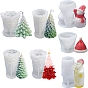 DIY Silicone 3D Candle Molds, for Scented Candle Making, Christmas Tree/Snowman/Santa Claus