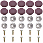 20Ensemble de fixations de boucle en cuir pour toit de voiture, avec les accessoires en fer, plat rond