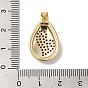 Rack Plating Brass Micro Pave Cubic Zirconia Pendants, Cadmium Free & Lead Free, Long-Lasting Plated, Real 18K Gold Plated, Teardrop