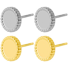 Модные овальные 304 серьги-гвоздики из нержавеющей стали, винтажные аксессуары