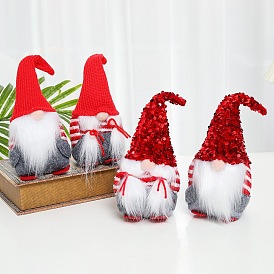 Christmas Themed Cloth Sequins Gnome Display Decorations, for Home Party Decoration