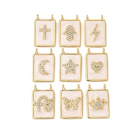 Латунные микро проложить кубического циркония подвески, с эмалью, без кадмия и без свинца, реальный 18 k позолоченный, стойки покрытие, долговечный