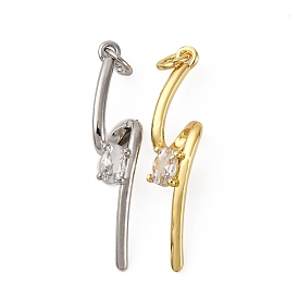 Латунные микро проложить кубического циркония подвески, твист, с целью перехода в кольце, долговечный, без кадмия и без свинца, стойки покрытие