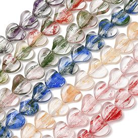 Cuentas de murano transparente hechas a mano, corazón