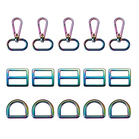 15Pcs 3 Style Zinc Alloy Swivel Clasps and Buckles, for Bag Replacement Accessories