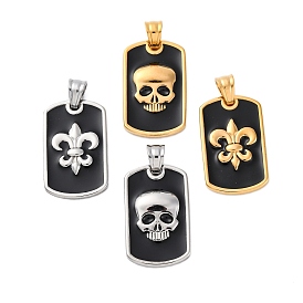 304 нержавеющей стальной эмали подвески, ионное покрытие (ip), прямоугольник амулеты