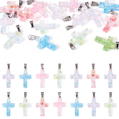 15 шт. подвески из светящейся смоляной пайетки, с защелкой из нержавеющей стали на поручнях