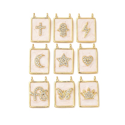 Латунные микро проложить кубического циркония подвески, с эмалью, без кадмия и без свинца, реальный 18 k позолоченный, стойки покрытие, долговечный