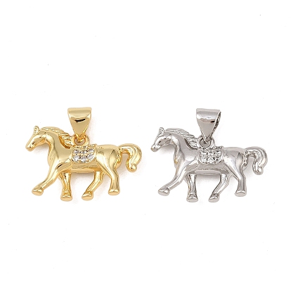 Латунные микро проложить кубического циркония подвески, лошадь, без кадмия и без свинца, стойки покрытие, долговечный