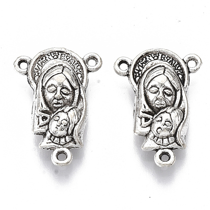Liens de composants en alliage de lustre de style tibétain, 3 connecteurs de boucle, sans cadmium et sans plomb, religion, triangle sacré