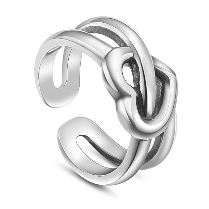 925 Anillos de puño de plata esterlina de Tailandia, anillos abiertos, corazón