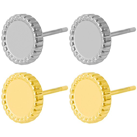 Модные овальные 304 серьги-гвоздики из нержавеющей стали, винтажные аксессуары