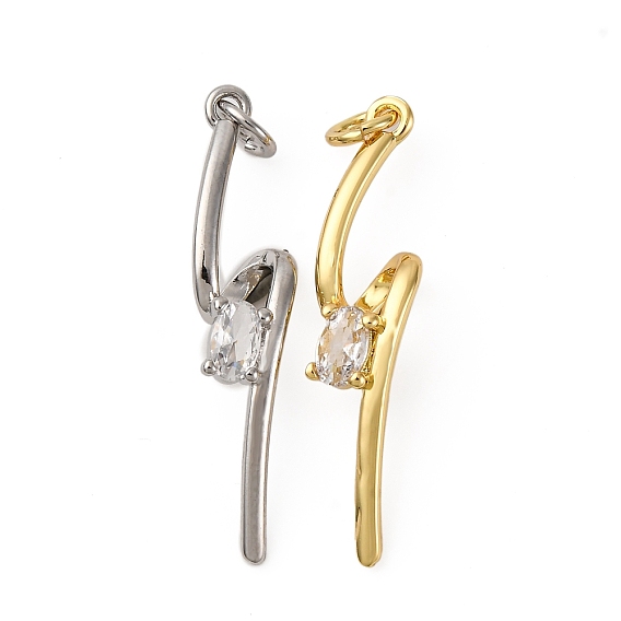Латунные микро проложить кубического циркония подвески, твист, с целью перехода в кольце, долговечный, без кадмия и без свинца, стойки покрытие