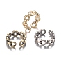 Brass Cuff Rings, Open Rings, Long-Lasting Plated, Cable Chain Shape